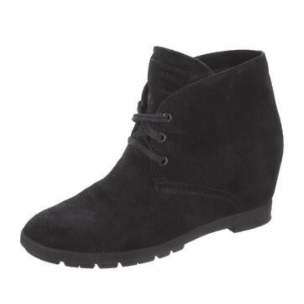 Prada Sport Suede Lace Up Wedge Boots 39.5 8.5